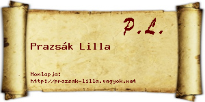 Prazsák Lilla névjegykártya